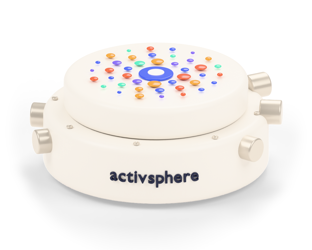 The ActivSphere hub, a porcelain miniature with five-colour dots